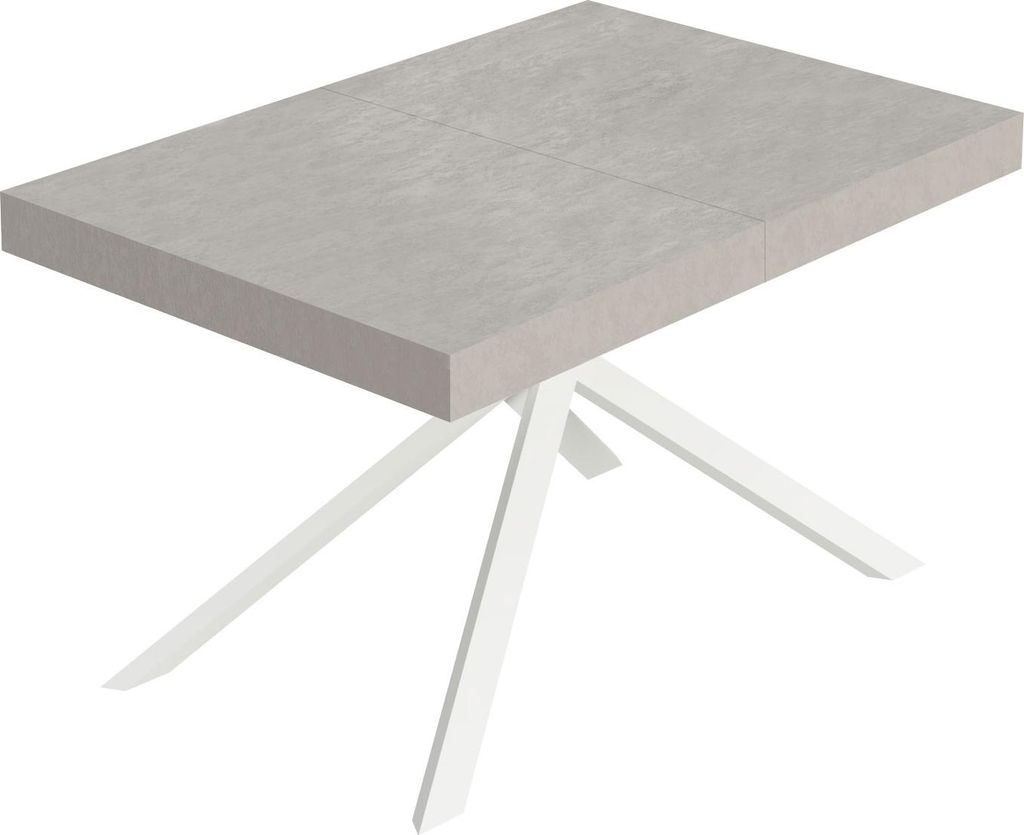 Niket Kaschmir-Ausziehtisch 140/244x90 cm mit weißen Beinen