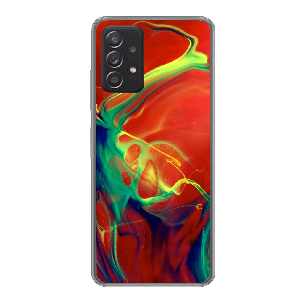 MuchoWow Handyhülle Schutzhülle Hülle für Samsung Galaxy A53 5G Kunst - Tinte - Farben - Psychedelisch Silikon Softcase Handy Hülle - Schutz...