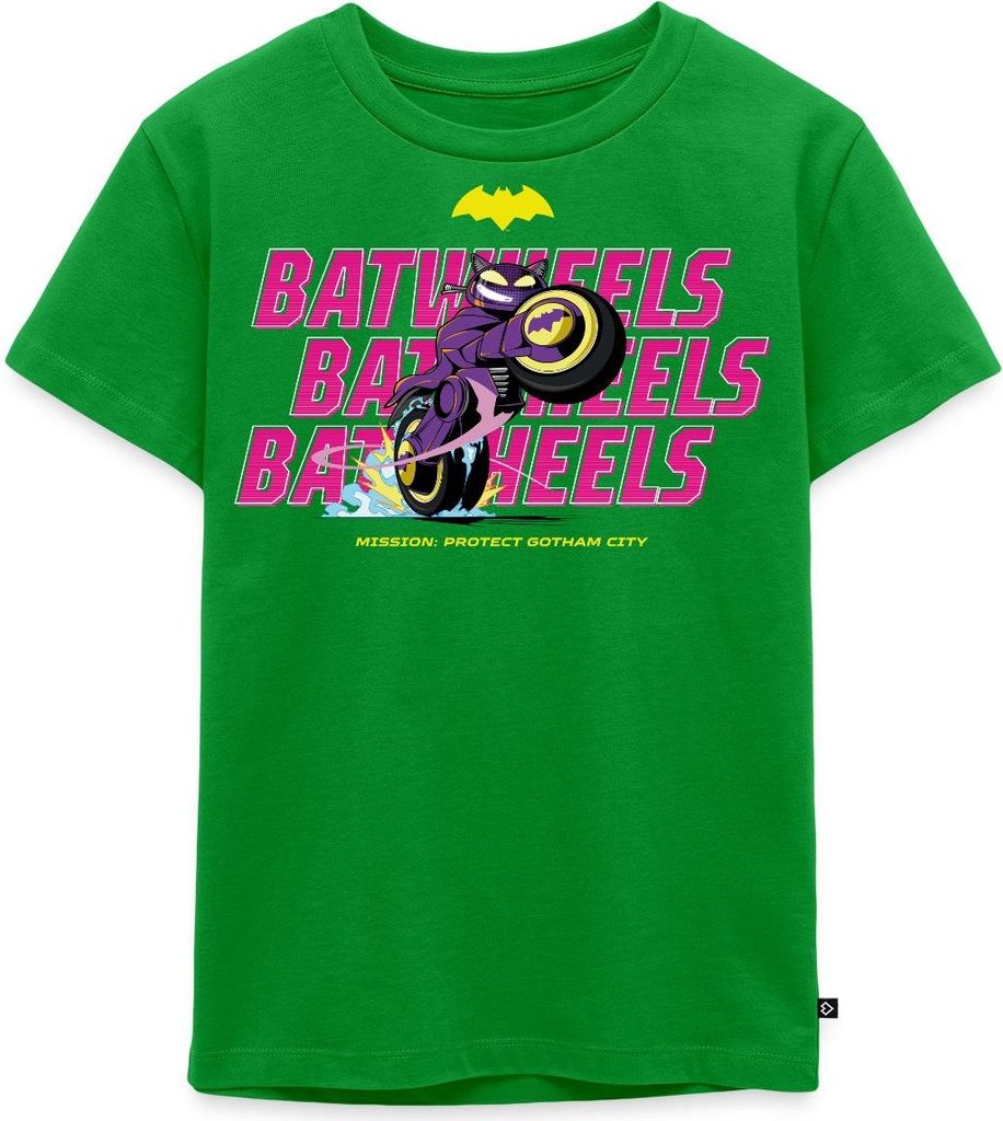 Spreadshirt Batwheels Bibi Mit Schriftzug Protect Gotham City Kinder Premium T-Shirt, 122/128 (6 Jahre), Grün