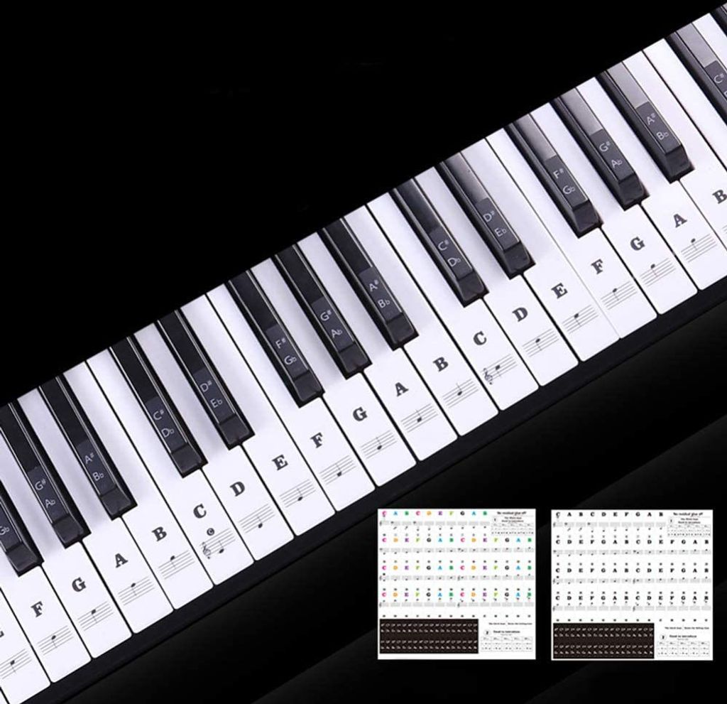 Klavier Aufkleber für 88/61/54/76/32 Tasten, Keyboard Noten Produktbild 
