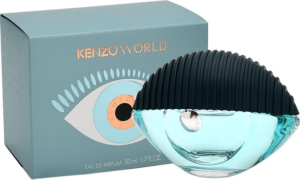 A perfume bottle and its box are displayed.