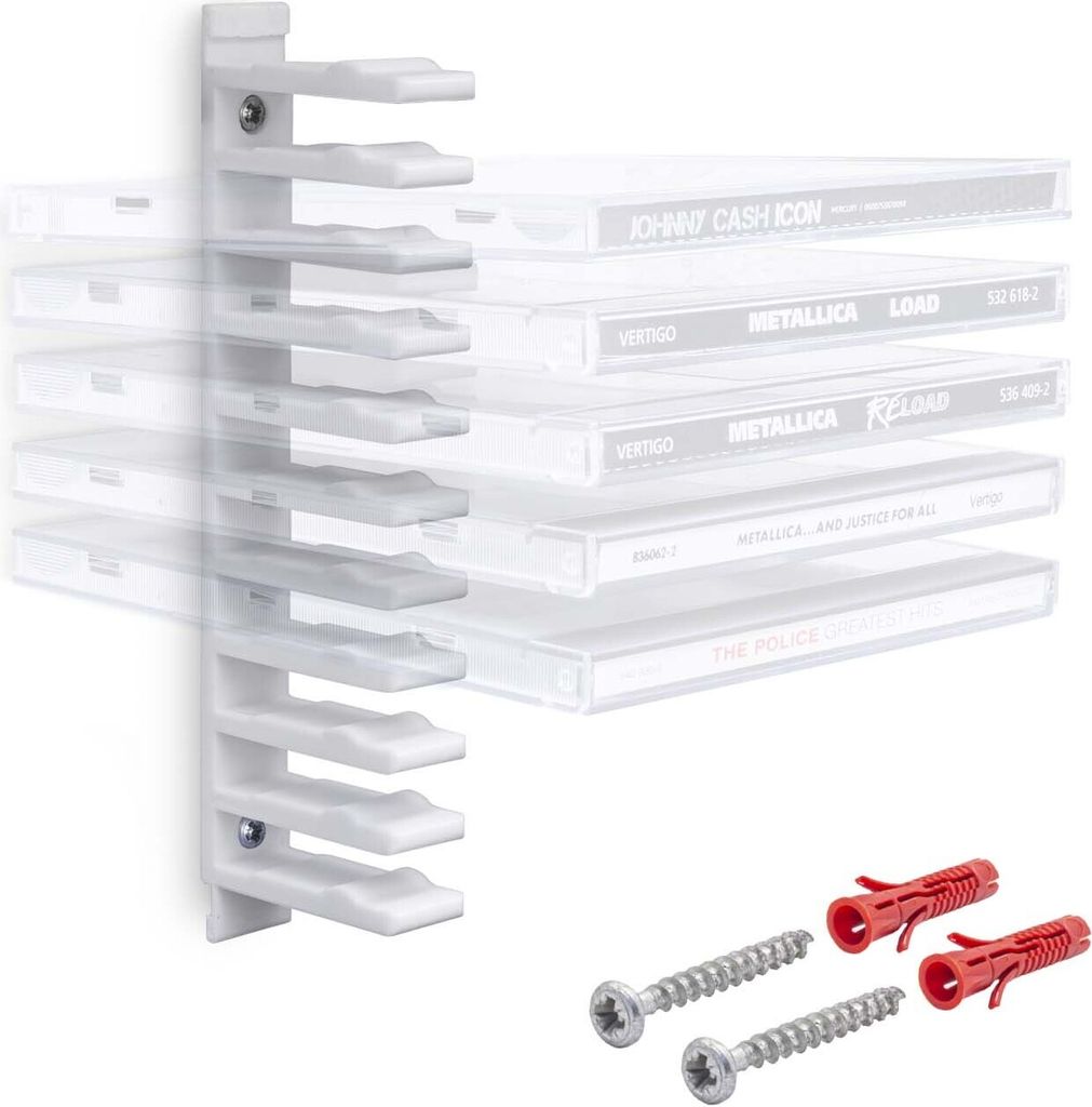 Floating Wandhalterung Modular Halterung Träger Weiß passend für Musik CD Hüllen
