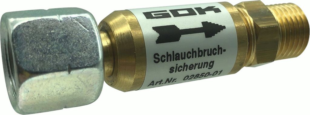 GOK Schlauchbruchsicherung 50 mbar automatisch + BOGAPRO Lecksuchspray