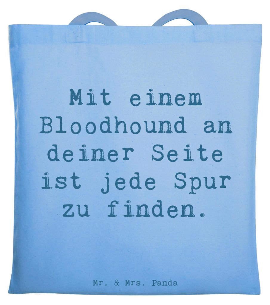 Mr. & Mrs. Panda Jutebeutel Spruch Bloodhound Spur - Sky Produktbild 