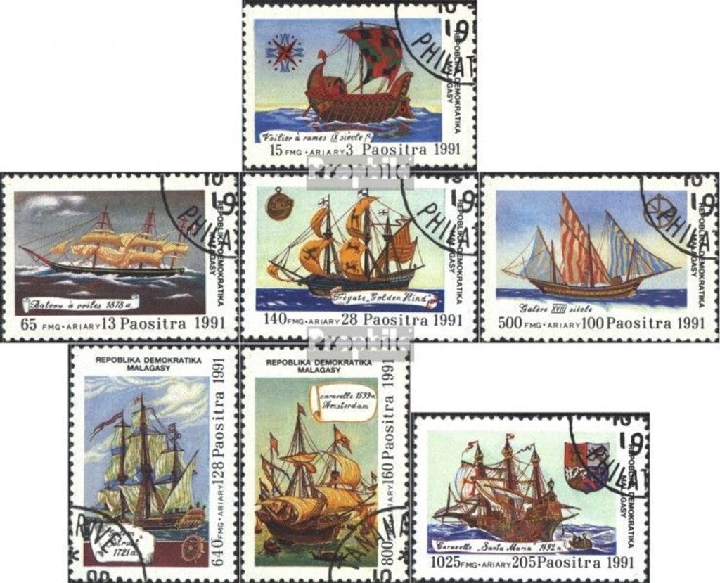 Briefmarken Madagaskar 1991 Mi 1316-1322 (kompl.Ausg.) Produktbild 