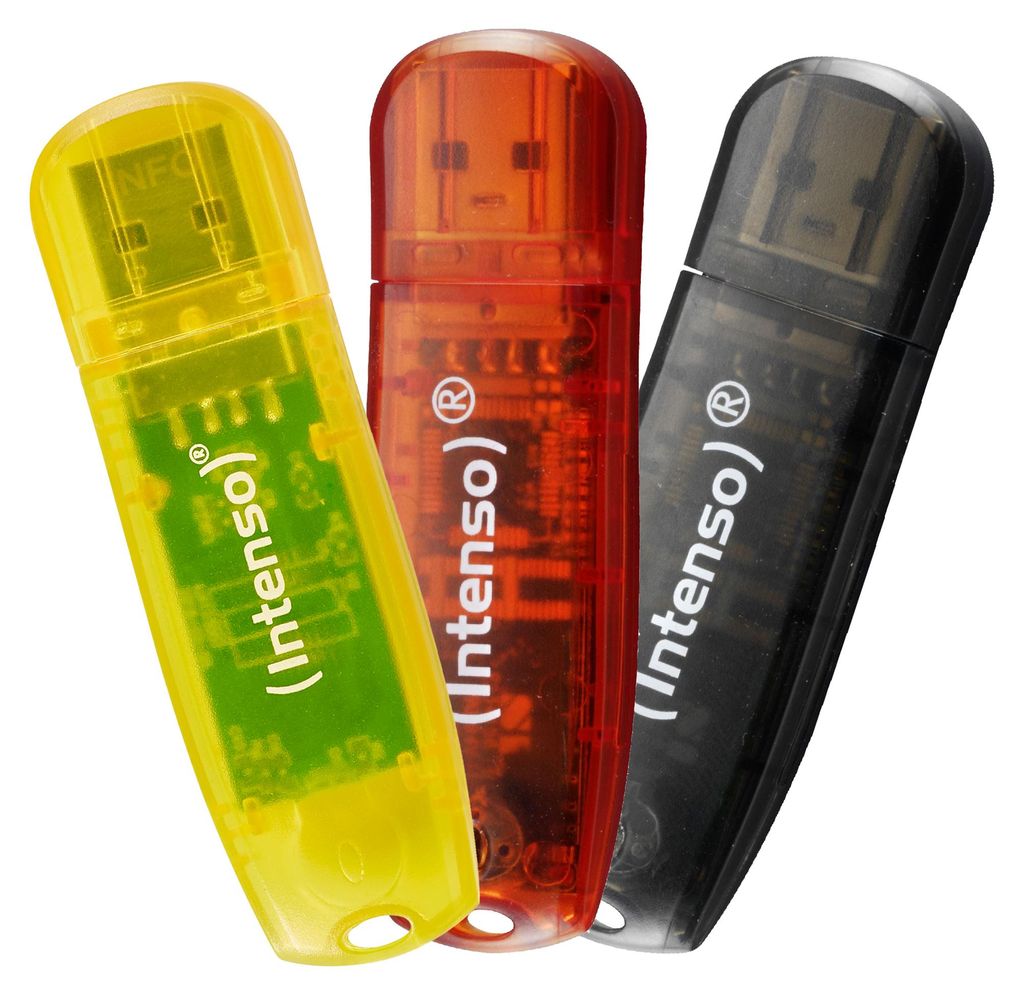 Intenso Rainbow 3x32GB žltá/červená/čierna USB kľúč USB Obrázok produktu 