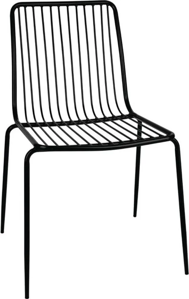 Chaises de salle à manger Bolero en fil d'acier noir - Lot de 4 pièces