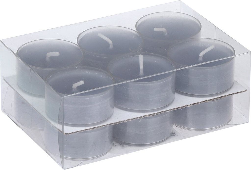 Teelichter in Kunststoffhülle Rauchblau 18/38mm, 12er-Pack Produktbild 