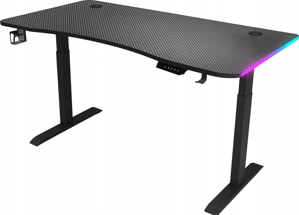 Ekspand | Höhenverstellbarer Schreibtisch - 140 Cm - Elektrische Regulierung 72-118 Cm - Schwarz - Led-beleuchtung