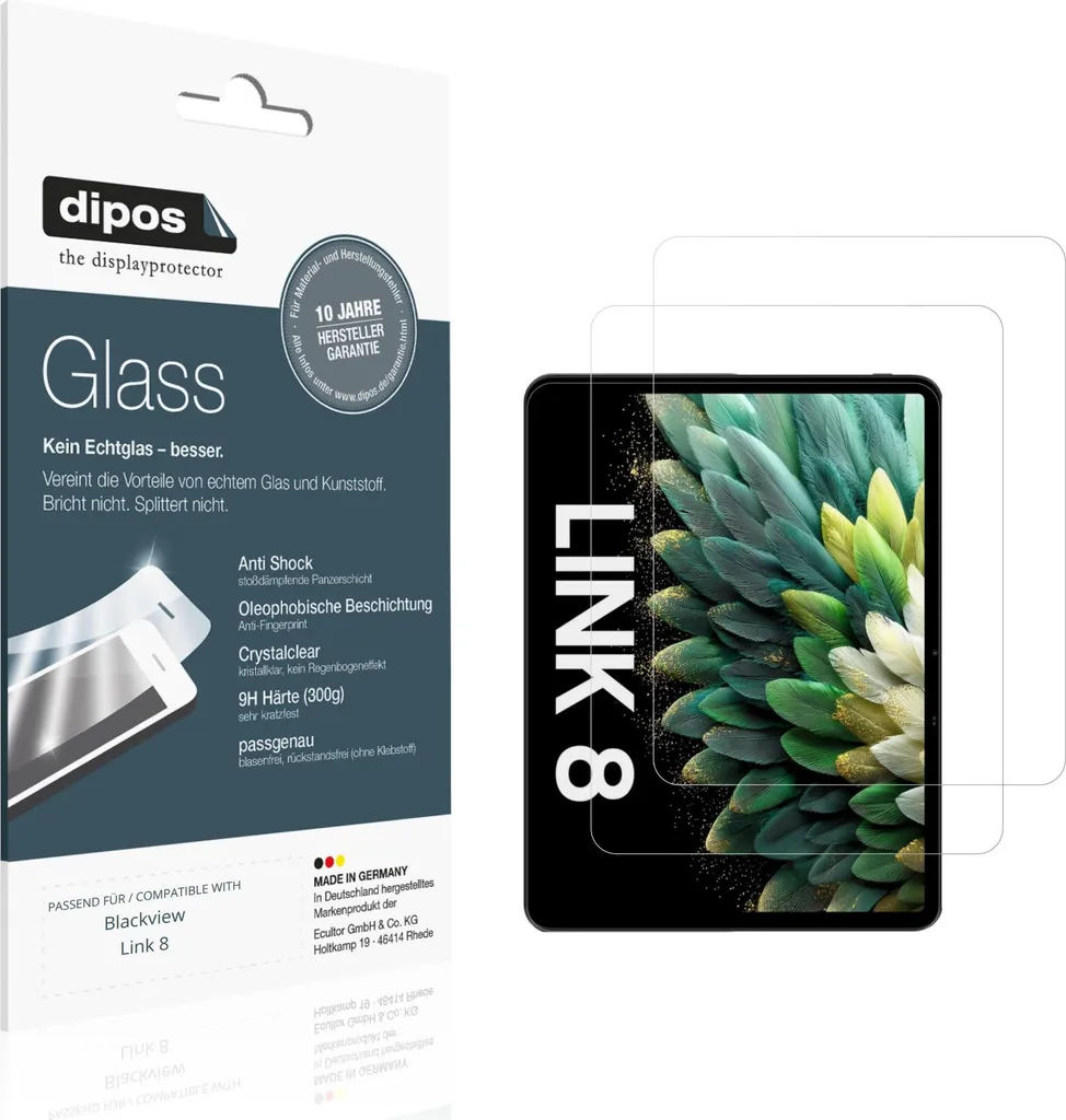 Protezione Vetro Flessibile 9H per Blackview Link 8 - Set da 2 dipos