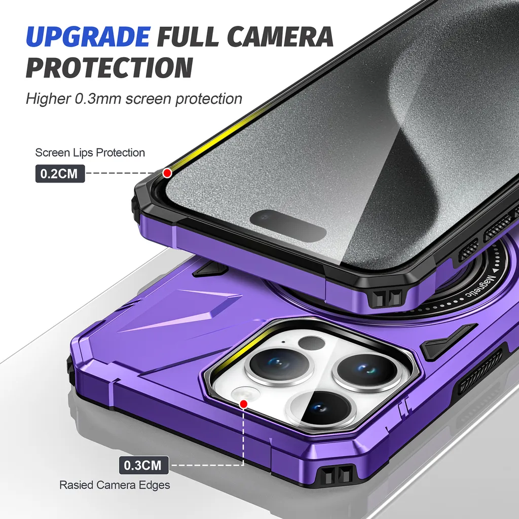 Custodia iPhone 15 Pro Max Viola Extreme - Antiurto con Anello MagSafe