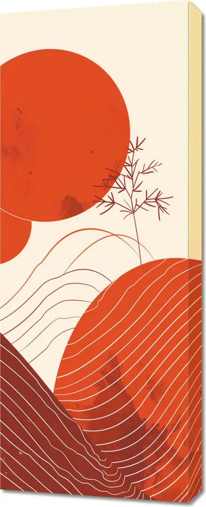 Tableau 40x100 cm Rouge - Solution pour Réveiller un Mur Blanc Terne