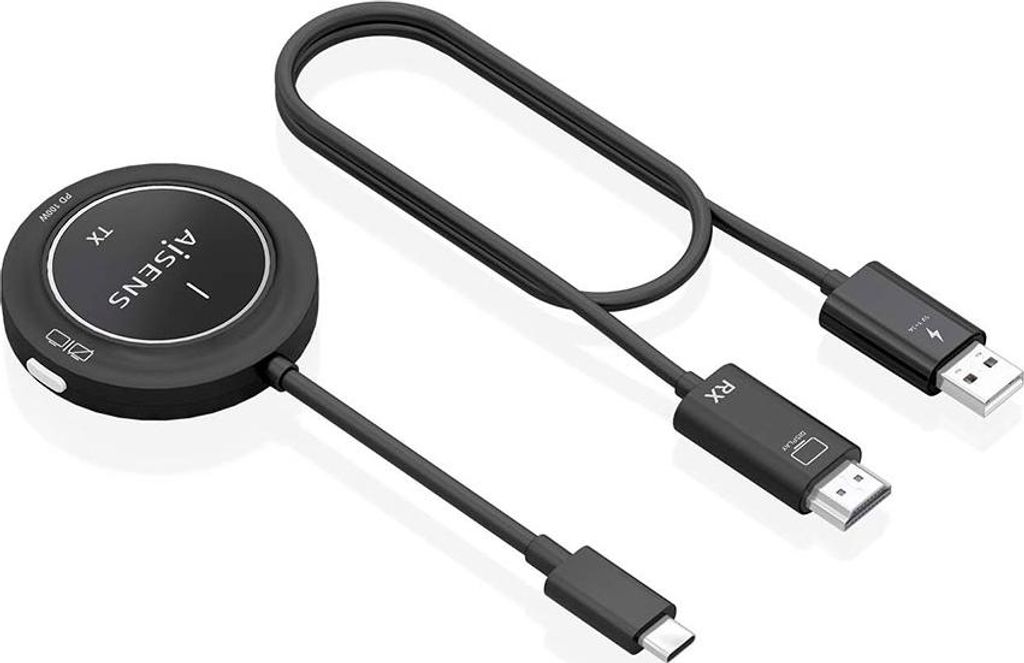 Adapter/Sender de wireless video usb type-c - hdmi aisens aswl-h2kc30m004-bk/ 100w