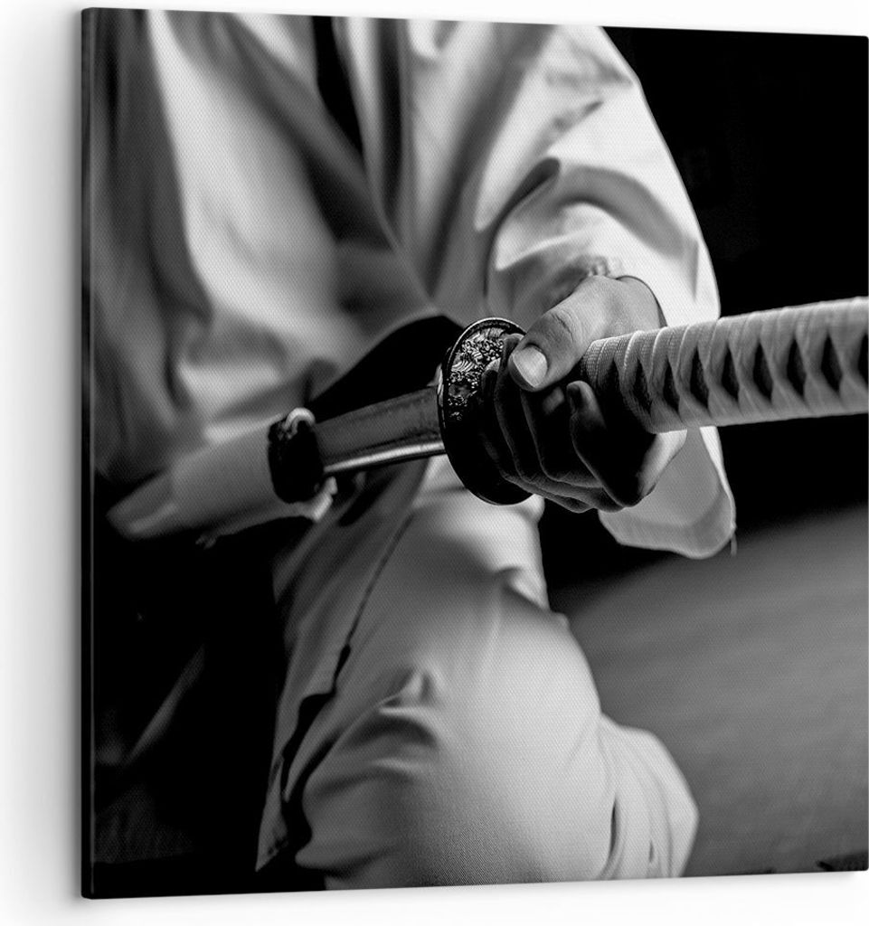 Bild auf Leinwand - Leinwandbild - Samurai-Schwert - 50x50cm - Wand Bild - Wanddeko - Wandbilder - Leinwanddruck - Bilder - Kunstdruck - Wanddekora...