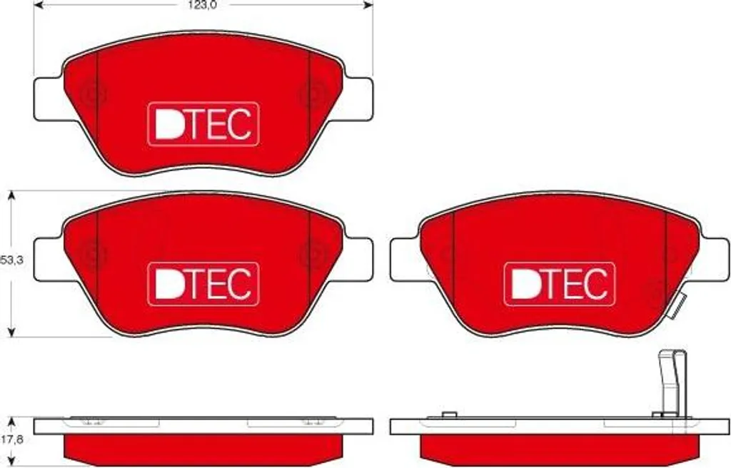 Plaquettes TRW GDB1700DTE faible poussière pour Fiat Panda et Opel Adam