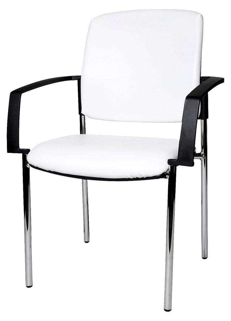 Besucherstühle mit Armlehnen | 2er-Set | Kunstlederbezug | weiß