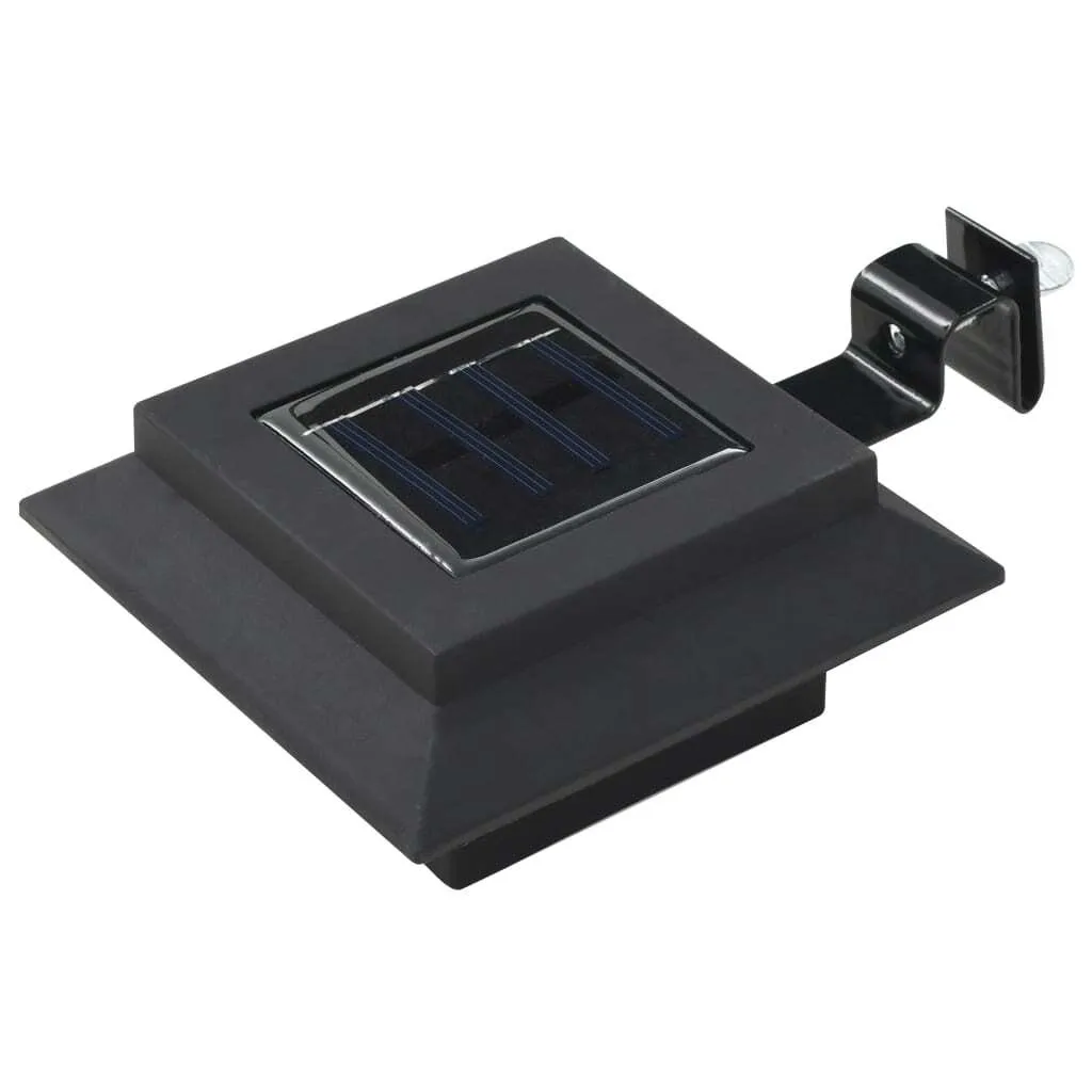 vidaXL Lampes solaires d'extérieur 6 LED Carré 12 cm Noir - Lot de 2