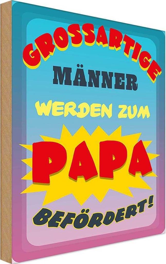 vianmo Holzschild 30x20 cm grossartige Männer werden Papa Frauen