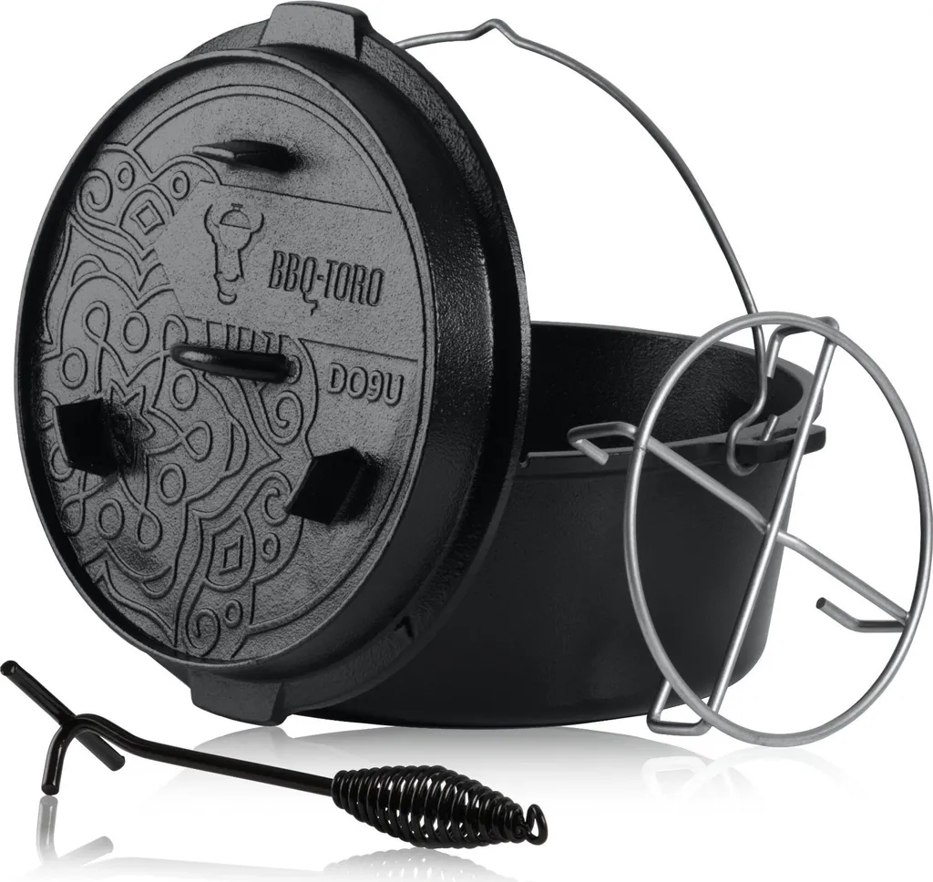 Dutch Oven DO9UX BBQ-Toro 9L avec Revêtement PRO3+ en Fonte de Qualité