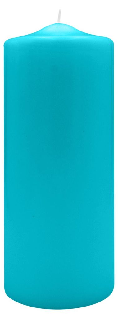 Spitzkopf Stumpen Kerzen Ocean Blau 25 x Ø 9 cm, 6 Stück
