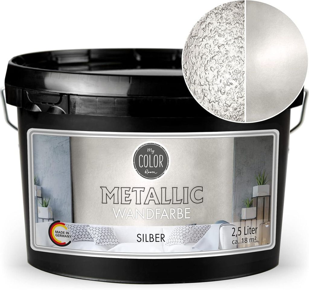 Viva Decor My Color Room Metallic Wandfarbe Silber 2,5 l, Produktbild 