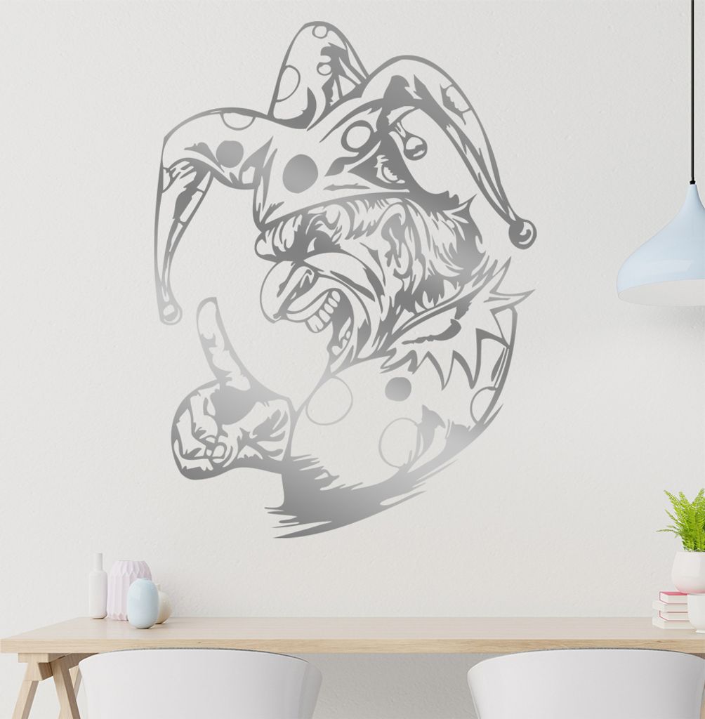 Harlekin Wandtattoo in 6 Größen - Wandaufkleber Wall Sticker - Dekoration, Küche, Wohnzimmer, Schlafzimmer, Badezimmer