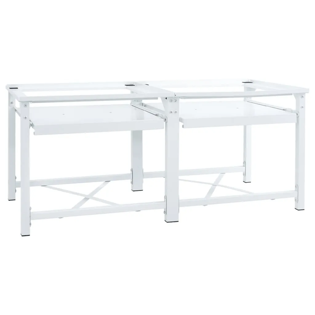 Socle pour lave-linge extensible et réglable, lot de 2 supports blancs