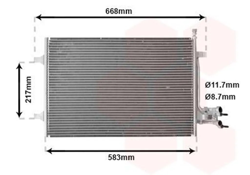 Condenseur VAN WEZEL 18005395 pour FORD Fiesta Mk5 - Climatisation