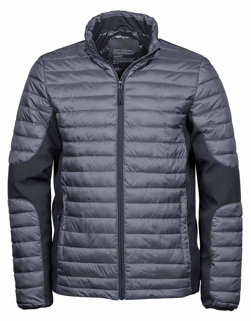 Treejays Herren Stepp Crossover Jacke FK926 (S) (Space Grau/Schwarz)