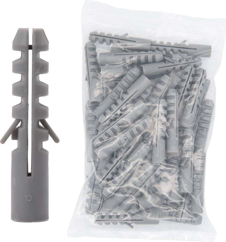 50x Dübel Universaldübel Allzweckdübel 10mm Nylondübel Mehrzweck Beton