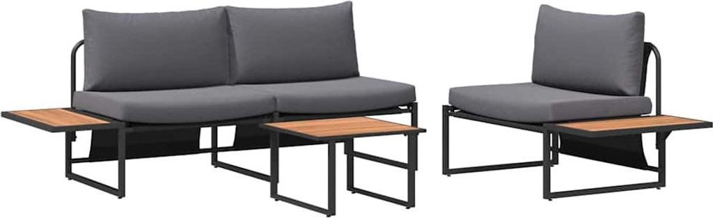 Garten Essgruppe 3 pcs Anthrazit Stahl