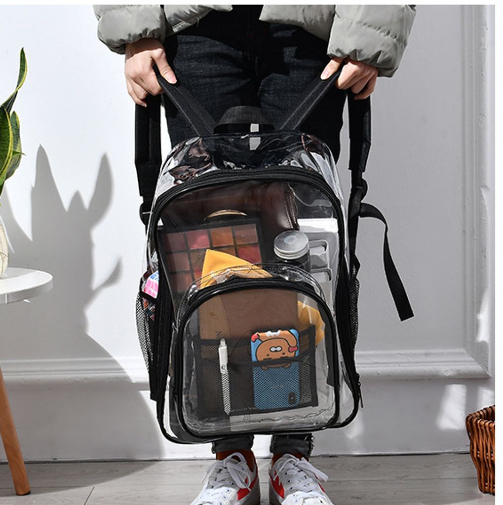Transparenter Rucksack Aus PVC – Wasserdicht, 38x28x13 Cm, 36er-Set, Für Schule, Sport & Outdoor