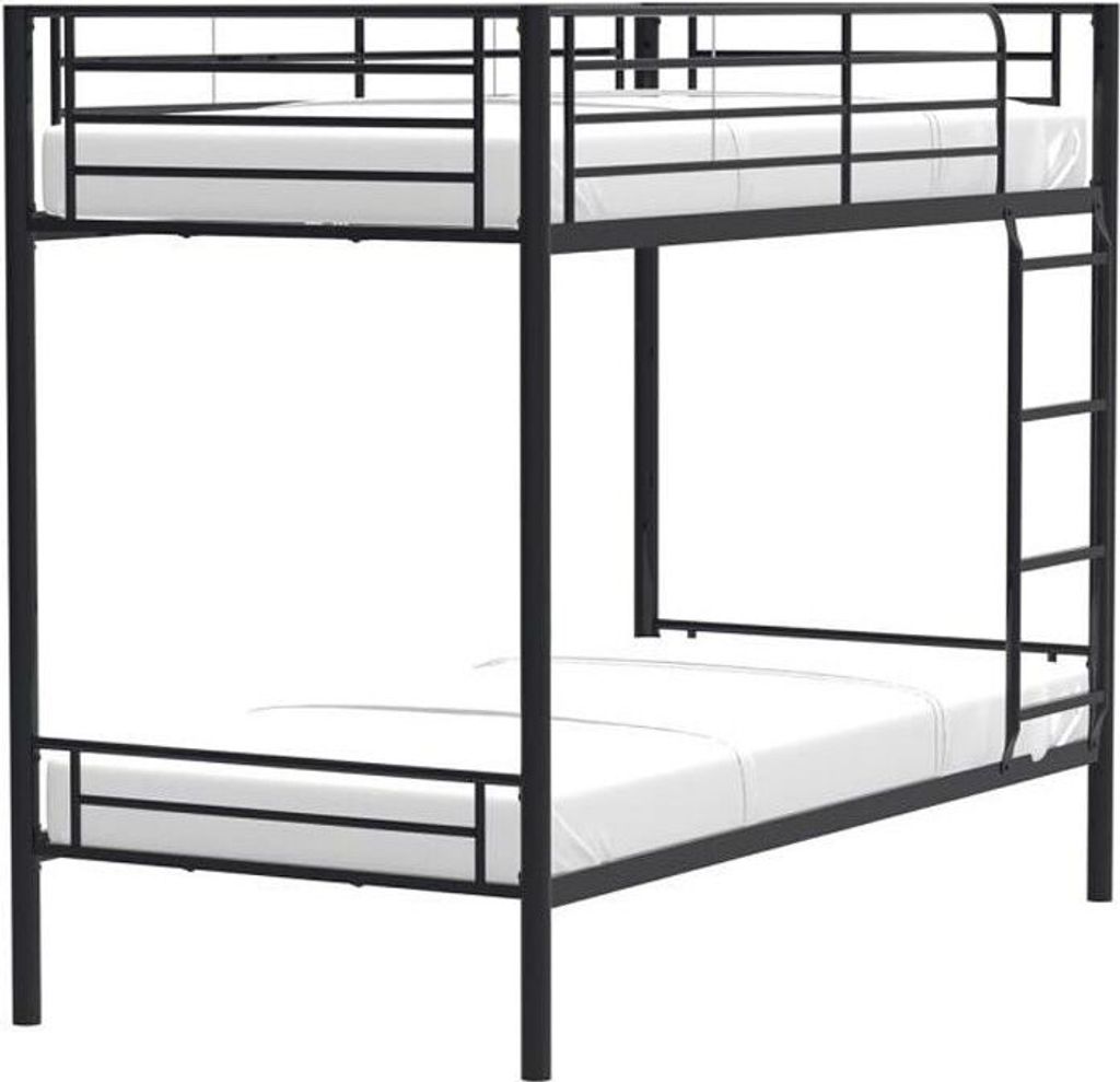 Etagenbetten aus Metall 2 x 90 x 190 cm - Schwarz - Boxspringbetten enthalten - ALICE