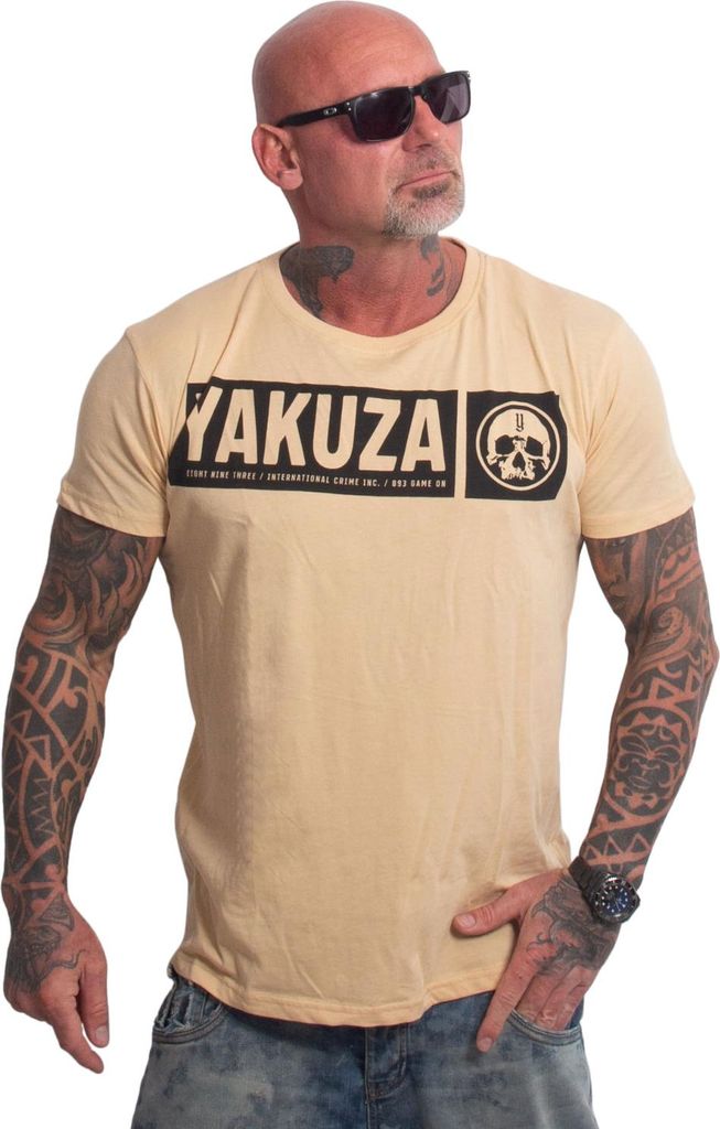 Yakuza Herren Bleak Regular Basic T-Shirt, Beige, 5XL