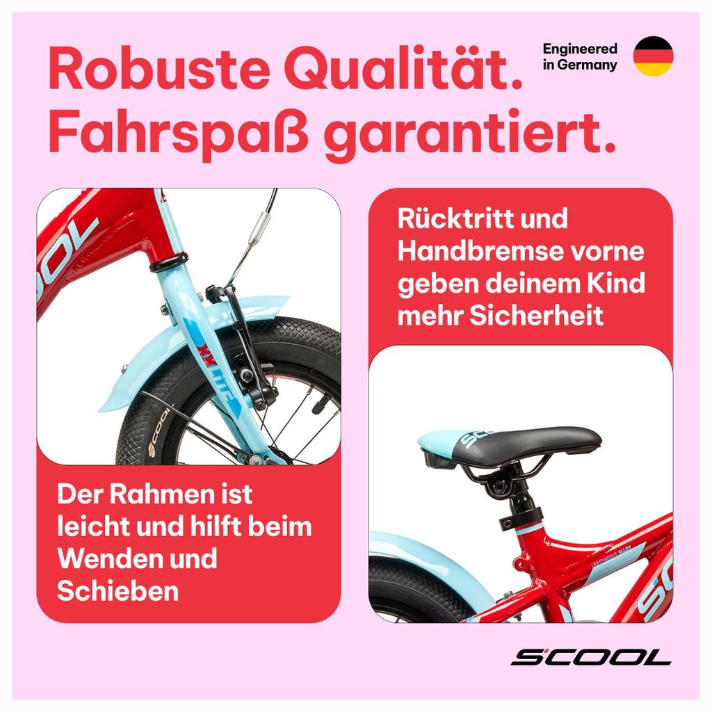 12 Zoll Kinderfahrrad, 1-Gang, Kinderfahrrad, S'COOL