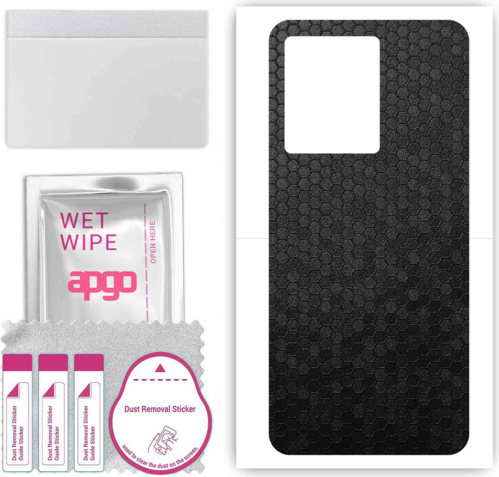 apgo Rückseite Schutzfolie, Skin, kompatibel mit Vivo IQOO 10, Hinten Displayschutzfolie aus Vinylfolie, kratzfest, einfache Montage - Schwarze Ho...