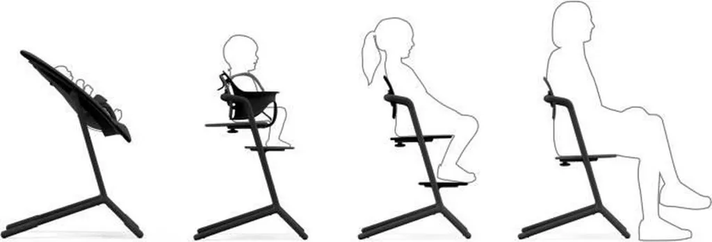 Cybex Lemo Stunning Black : Chaise Haute Ajustable sans Outil de 0 à 99 Ans - 3