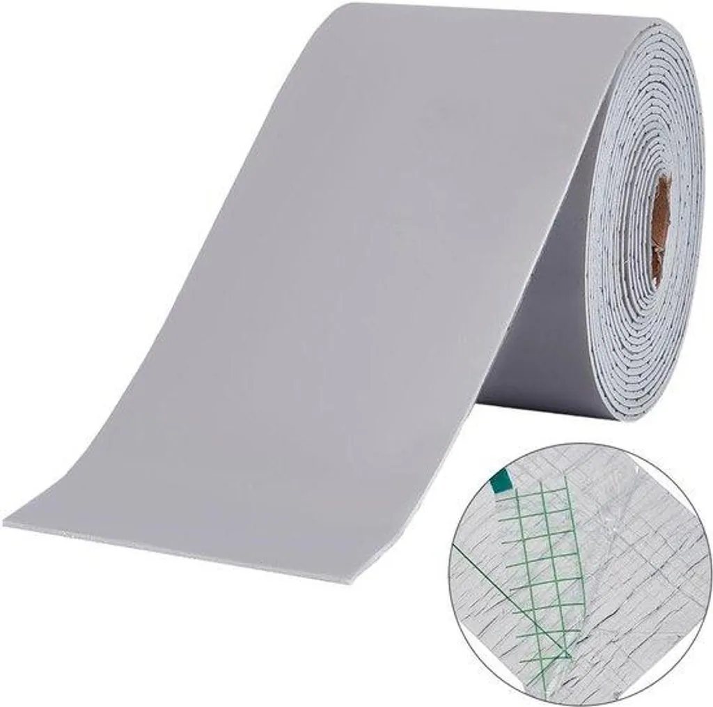 Crédence adhésive cuisine gris foncé et liseré miroir PVC étanche