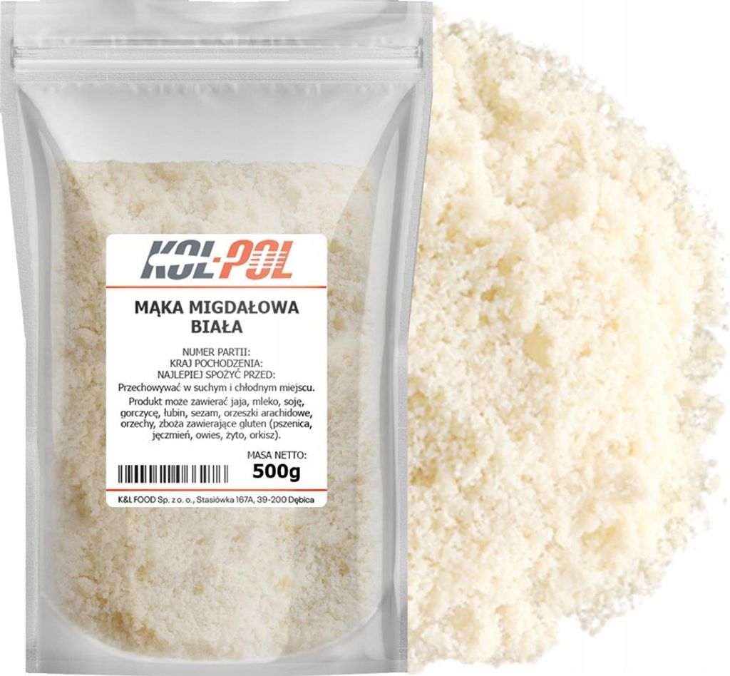 MĄKA MIGDAŁOWA BEZ SKÓRKI 500g Mielone migdały naturalna Zdjęcie produktu 
