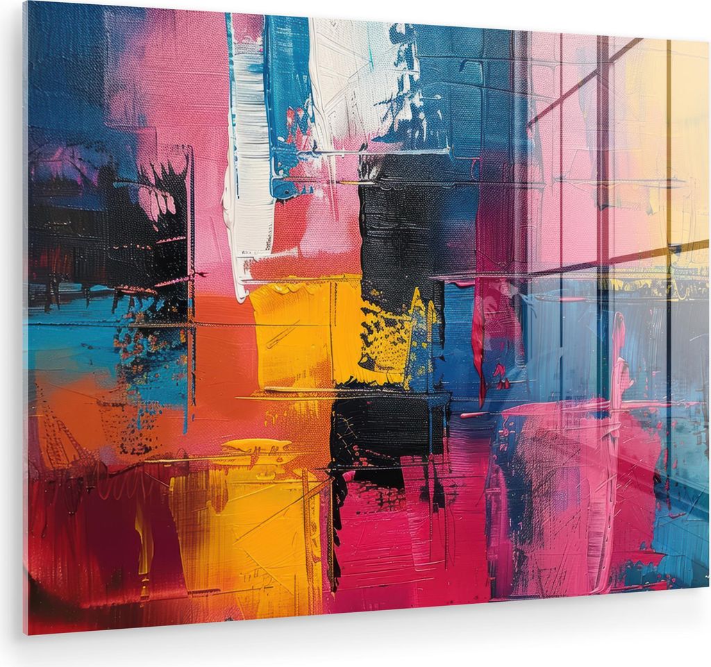 MuchoWow Glasbilder - Bilder auf Wandbild - Foto auf Glas Lackierung - Kunst - Modern - Abstrakt 40x30 cm Wanddekoration aus Glas - Acrylglasbild -...