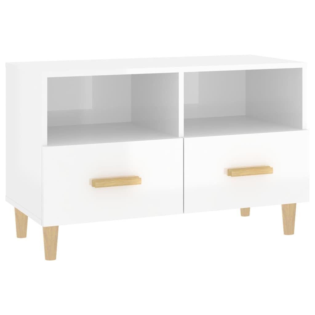 vidaXL TV-Schrank Hochglanz-Weiß 80x36x50 cm Holzwerkstoff Produktbild 