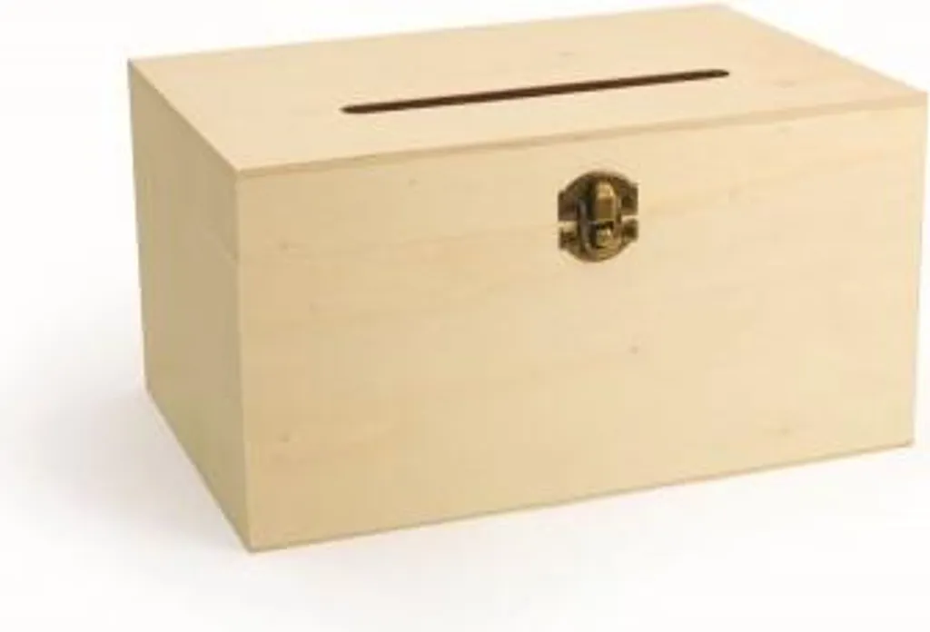 Graine Creative Boîte en bois avec fente 24x16x13 cm pour urne et déco