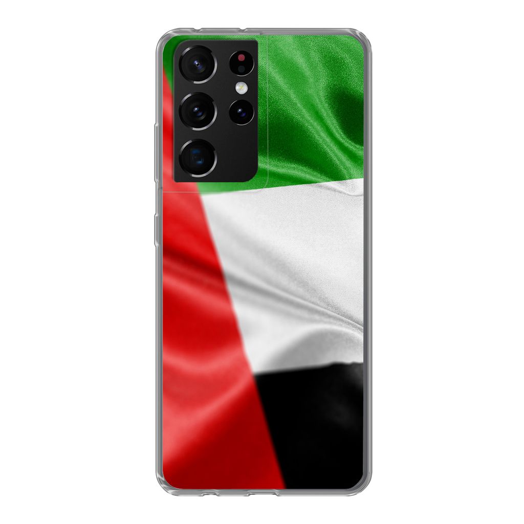 MuchoWow Handyhülle Schutzhülle Hülle für Samsung Galaxy S21 Ultra Die Flagge der Vereinigten Arabischen Emirate Silikon Softcase Handy Hüll...