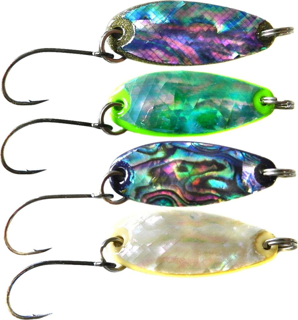 Paladin Trout Spoon perlmuttfarben - Forellenblinker, Gewicht:1.6g, Farbe:perlmuttfarben-grün/grün