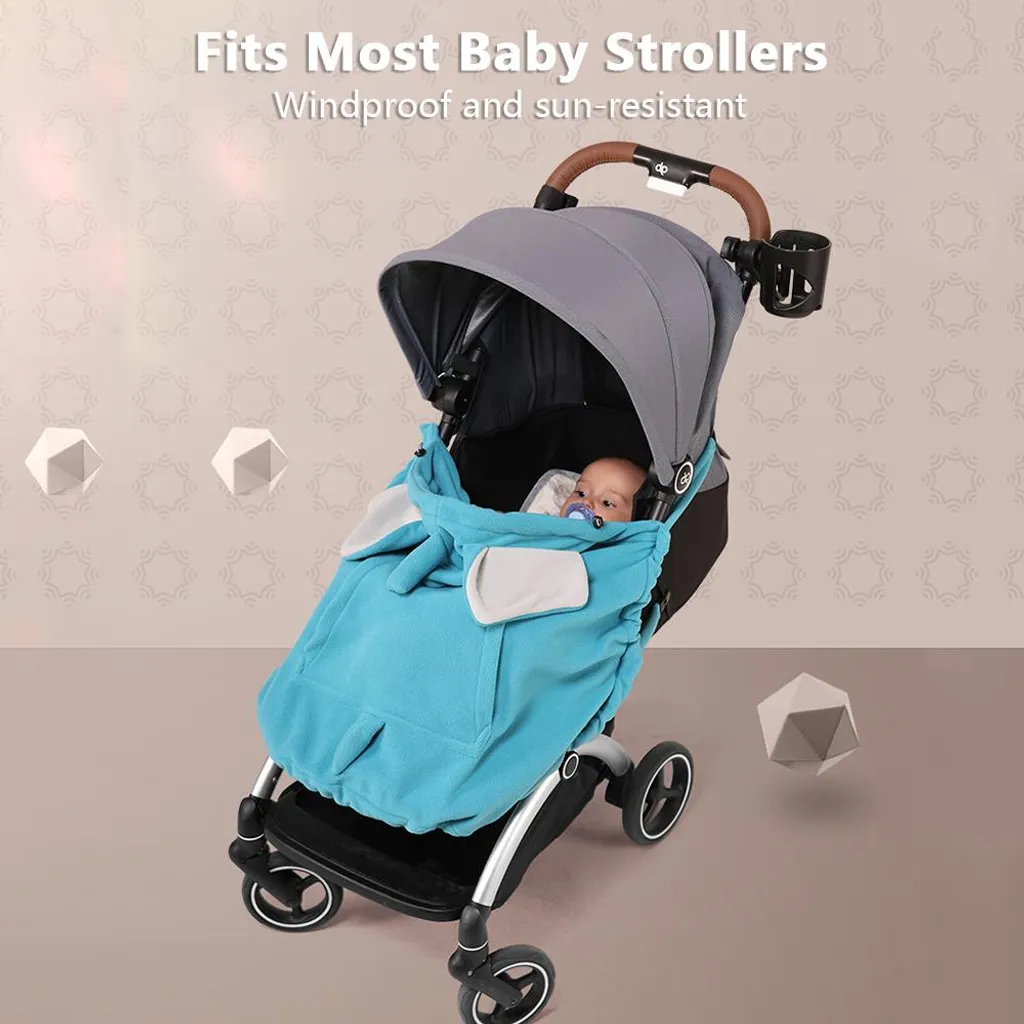 Couverture pour bébé avec poche et capuche polaire douce coupe-vent - 3