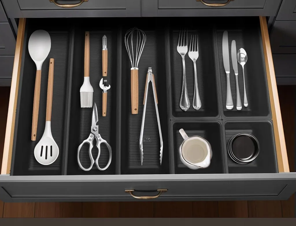 Range-couverts coulissant et insert de rangement extensible de tiroir - 7