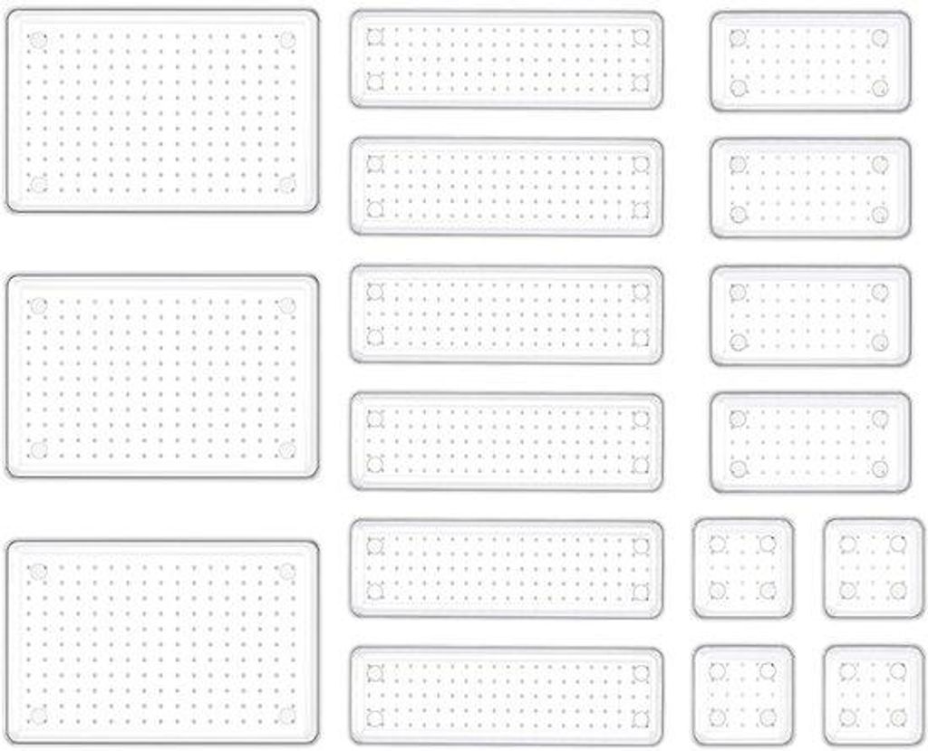 Deluxe-Lade-Organizer mit 4 Maßen, Make-up-Tisch-Organizer für Küche, Badezimmer, Büro