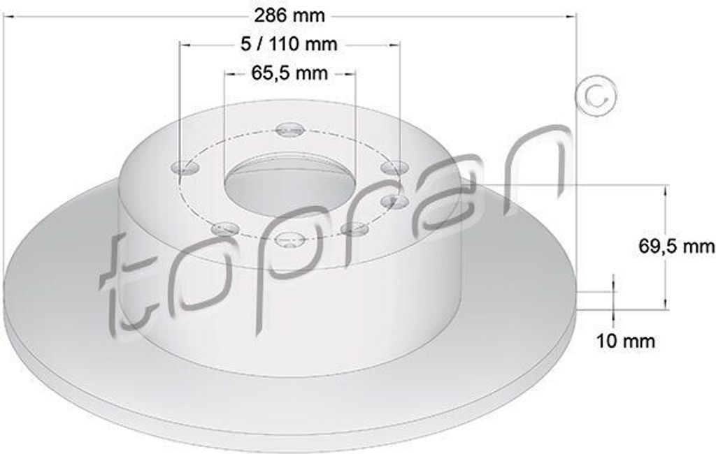 2x TOPRAN Bremsscheibe 200 951 hinten für OPEL VECTRA B (36_) VECTRA B CC (38_)