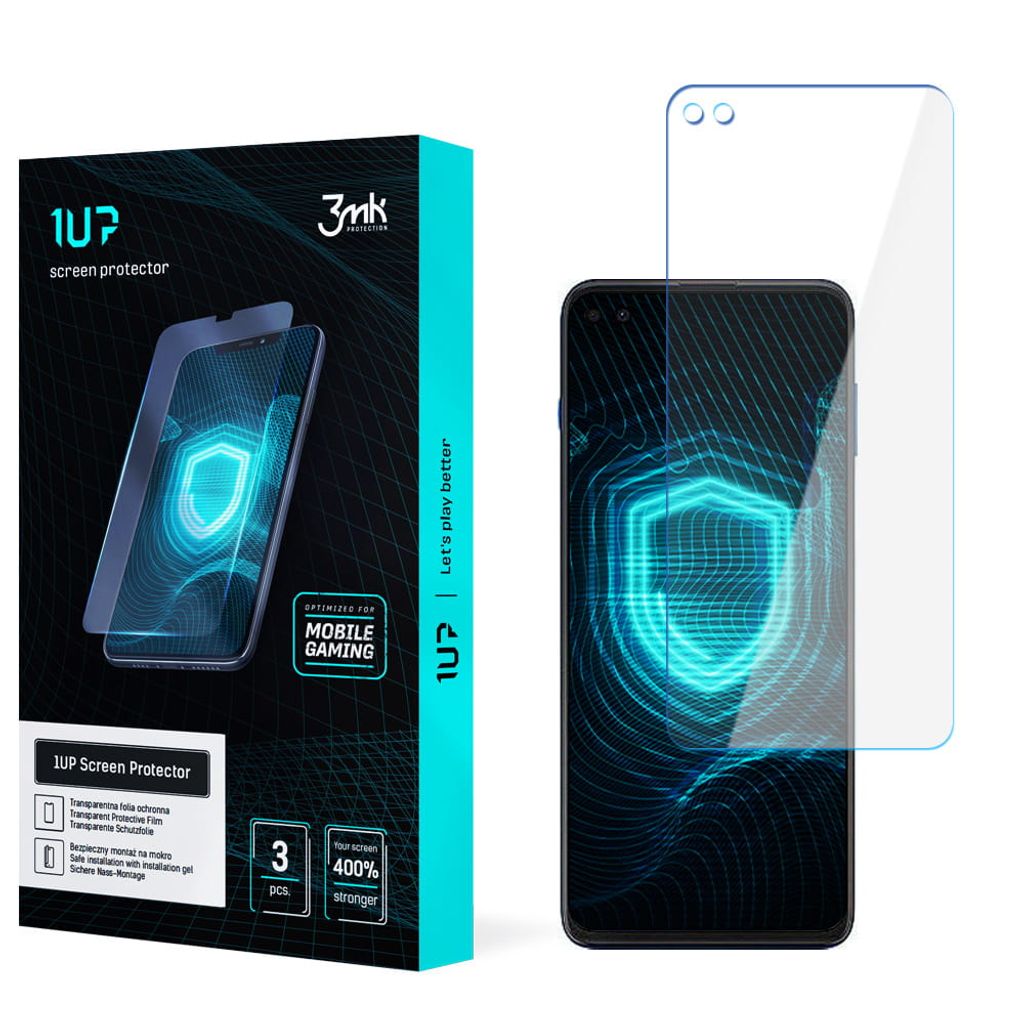 3mk Display Schutzfolie 1UP für Motorola Edge S 5G transparent Gaming (3 Stück)
