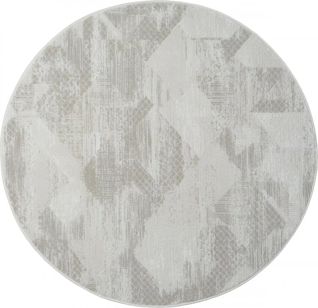 Tapis Cercle Crème 120 cm My Life - Anti-Tache et Facile d'Entretien